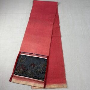 Antique Traditional Beaded Wool Sash with Velvet Trim